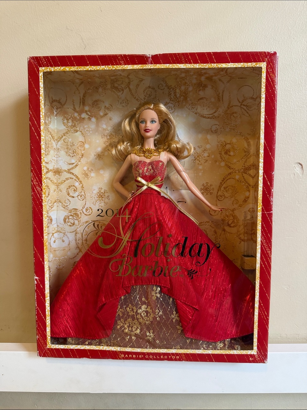 Barbie Holiday Doll in Red and Gold Evening Gown